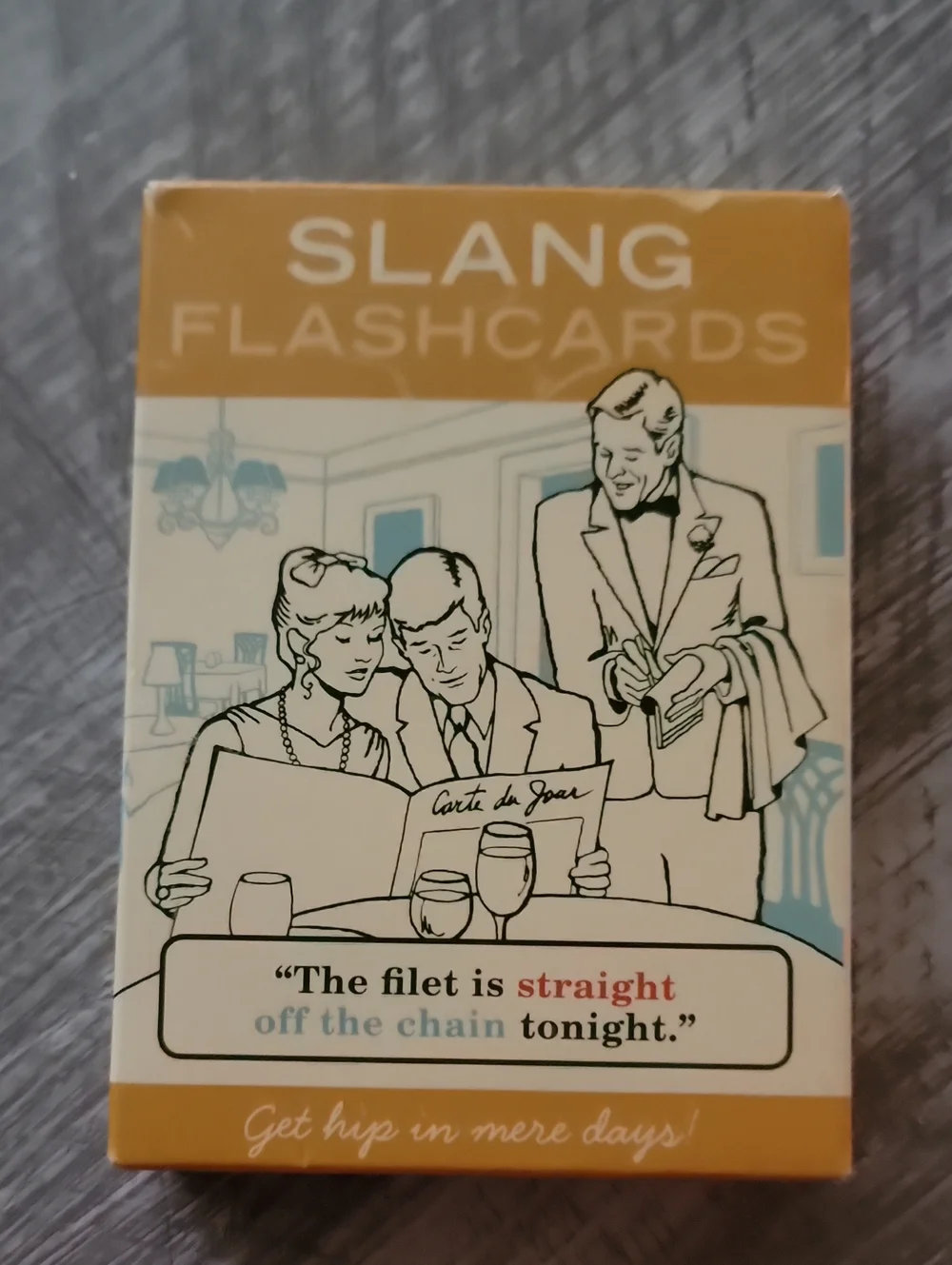 Slang Flashcards Card Deck - Mustard & Cream Box